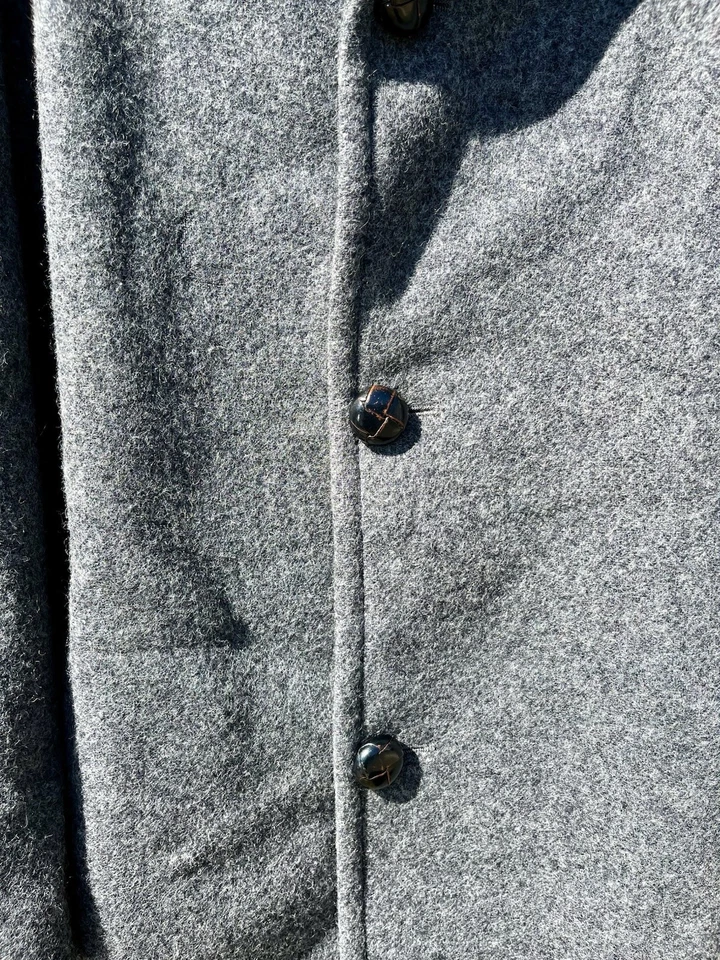 VTG Pendleton 100% Virgin Wool Overcoat Jacket Gray Made In USA Mens Size 44 - Image 2 of 4