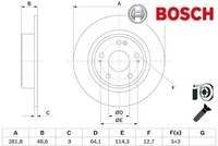 2X Bremsscheibe Bosch 0986479F76 2 Bremsscheiben Hinterachse Hinten FüR Honda