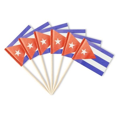 pretty_jessie Cuba Toothpick Flags 100 Pack, Mini Cuban Flag Cocktail Picks | Do