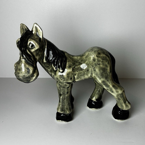 Folk Art Ceramic Donkey Figurine Made in Japan