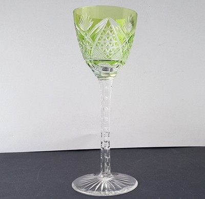 Verre à Vin Cristal Émail Ponçage à la Main Val Saint Lambert Um 1900 N311