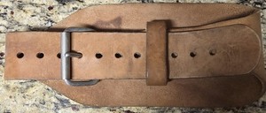  Genuine Heavy Leather Single Prong Weight Lifting Belt Small 25" to 33"