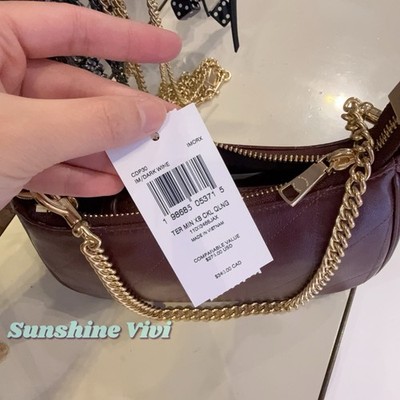 NWT Coach Teri Mini Crossbody Bag Quilting CDP30 Dark Wine Shiny