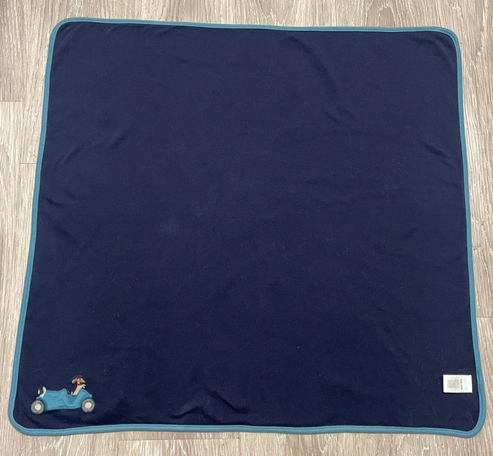 Gymboree Cuna Bebé Dachshund Conducción Coche Manta Reversible Azul Blanco 2013 Foto 4 de 4