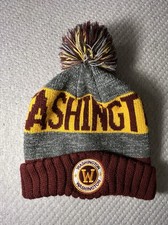 Washington Redskins Knit Pom Beanie Hat Burgundy Gold Gray NFL Winter Cap
