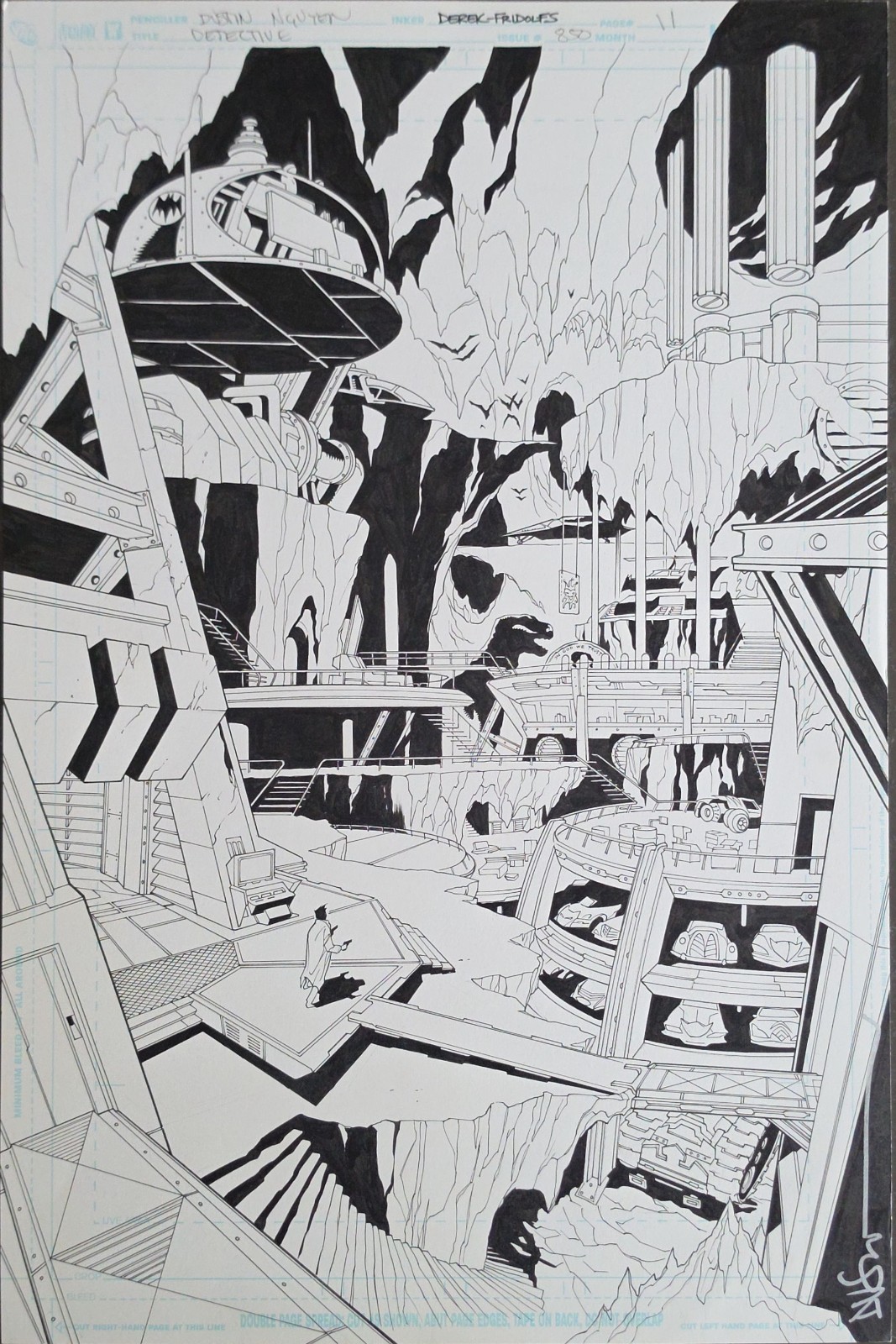 Detective Comics #850 p11 Original Art Dustin Nguyen Batman Bat Cave!