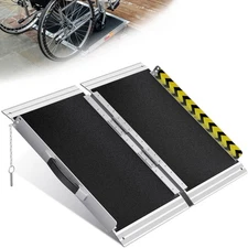 2/3/4/5/6/7/8/10/12 FT Folding Aluminum Wheelchair Ramp Mobility Ramp Non-Slip