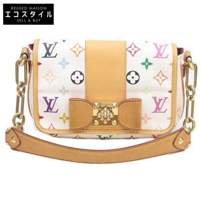 echt LOUIS VUITTON Patti Schultertasche M40305 Mehrfarbig Blanc Weiß LV...