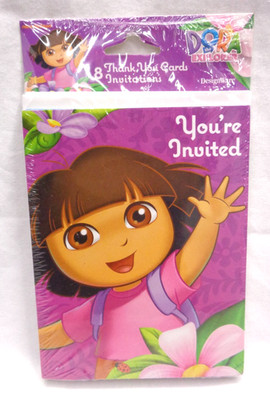 2012 Viacom DesignWare DORA THE EXPLORER 8 Thank You Cards / 8 Invitations