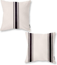 Farmhouse Throw Pillow Covers 18X18 Rustic Indoor Outdoor Decorative Black and B