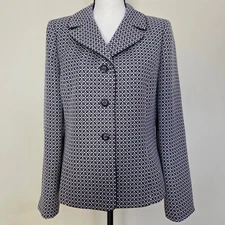 Collections for Le Suit Sz 10 Single-Breasted Button Blazer Jacket Brown White