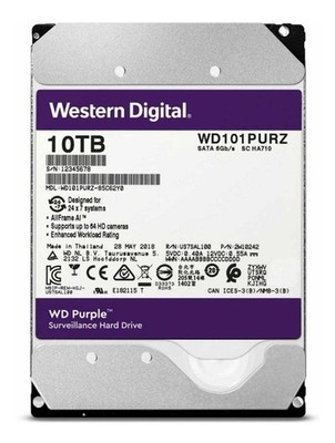 WD Purple 10TB Surveillance Hard Disk Drive - 5400 RPM Class SATA 6 Gb/s 256MB