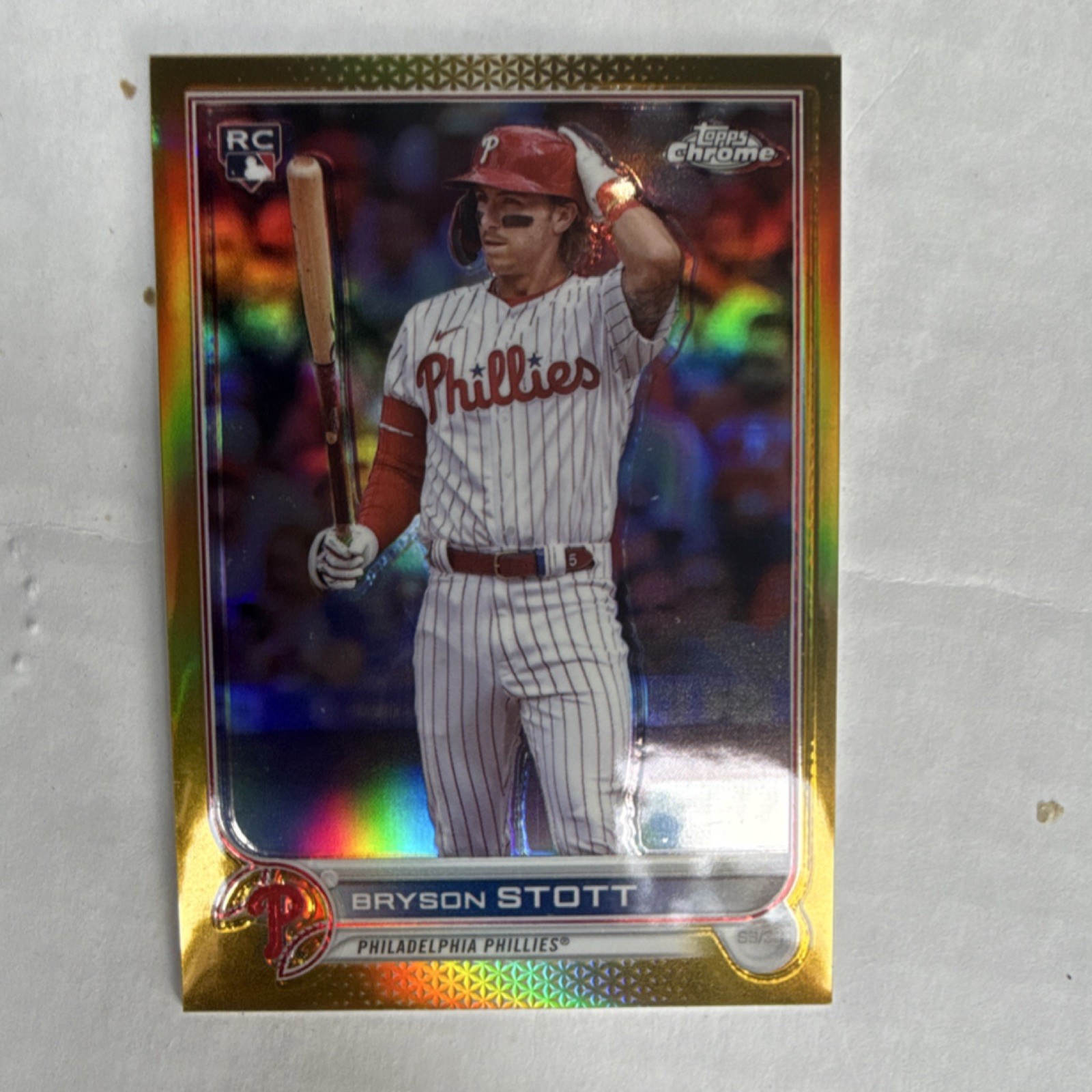 Topps 2022 Chrome Update Bryson Stott Gold Refractor /50 USC154 Phillies RC