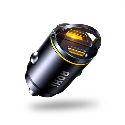 AOHI USB C Car Charger, PD 45W&QC 30W 2 Port Type-C Cigarette Lighter
