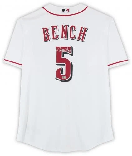 Johnny Bench Cincinnati Reds Autographed White Nike Replica Jersey - Image 2 of 4