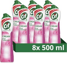 Cif Cream Cleaner Pink Tuberose 8x500ml Multi Surface Cleaning Bulk Buy 6.14 per litre