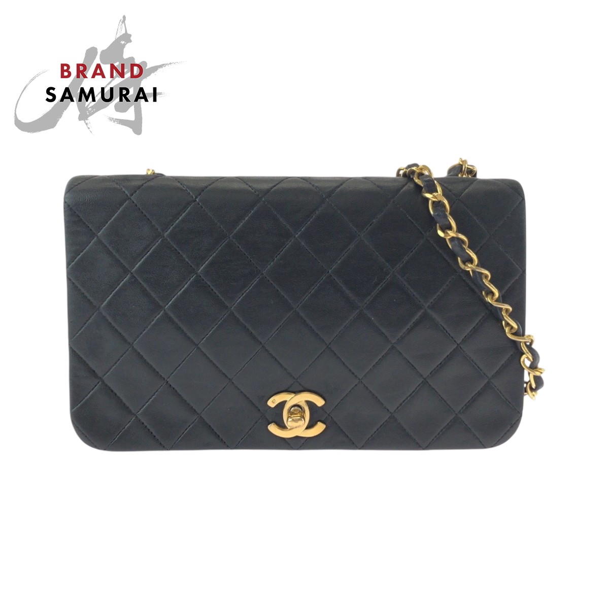 CHANEL Vintage Lambskin Matelassé Flap Bag with Turn Lock and Chain Strap