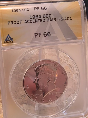 1964 kennedy half dollar Accented Hair 50c PF66 Amazing! Free Shipping! History!