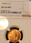 1948 S Lincoln Cent NGC MS 66 R