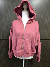 American Eagle AE Women's XS Oversized Full Zip Hoodie Mauve Pink