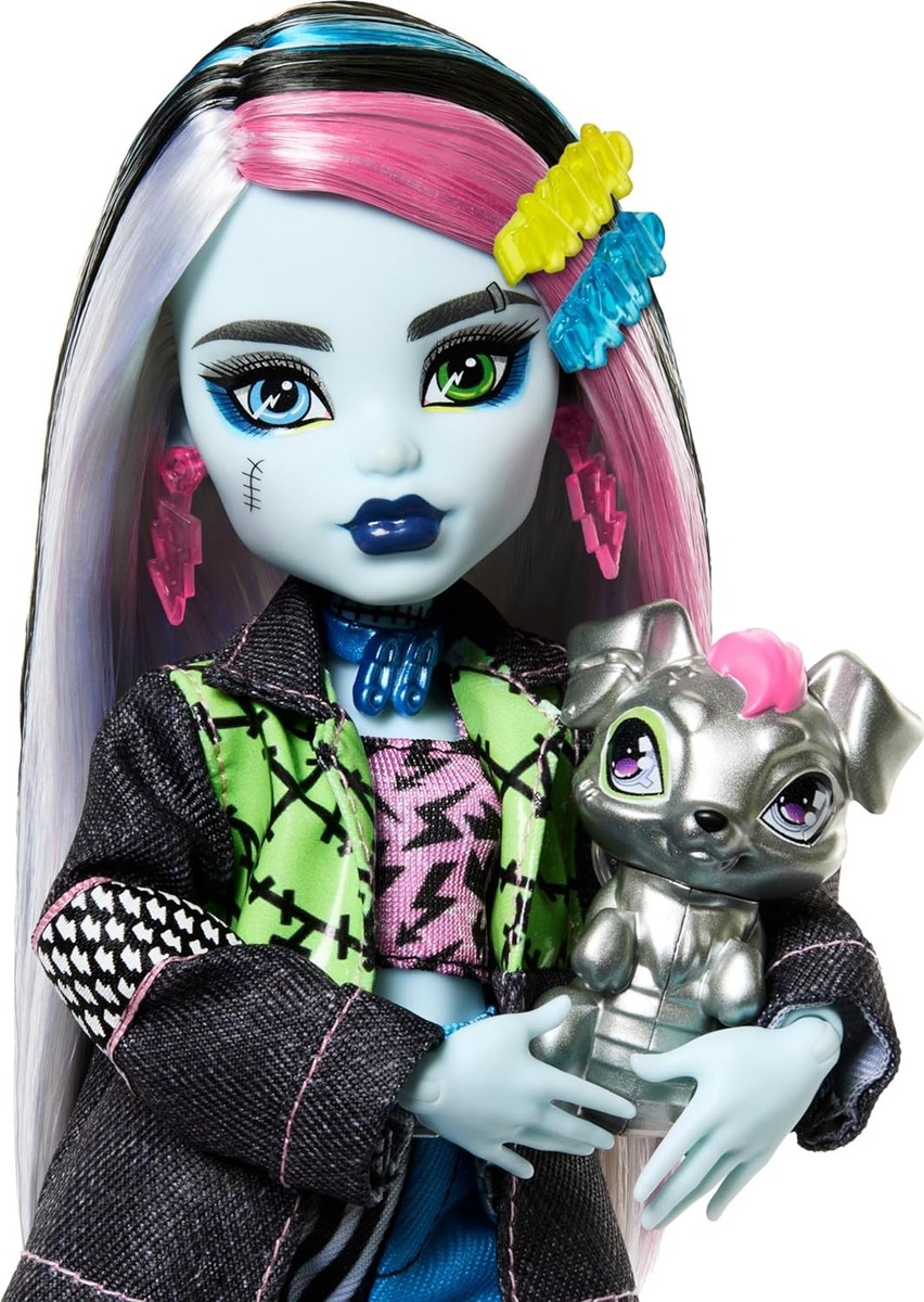 Mattel HXH73 Monster High Frankie Stein Doll in Denim Jacket