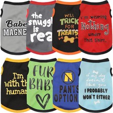 Dog Shirt Set 8 Pack Breathable Puppy Clothes Summer Fall XS-3XL