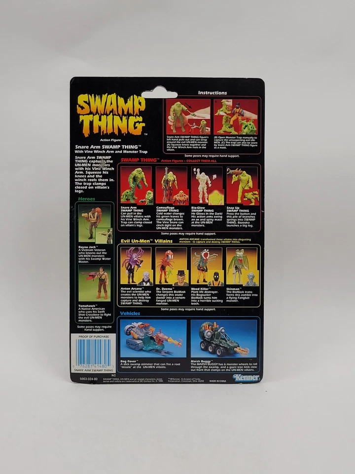 Figura Kenner Snare Arm Swamp Thing, sin usar, excelente burbuja 1990 Foto 2 de 4