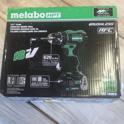 Metabo HPT DS18DEX 18V  Brushless 1/2'' Cordless Drill Driver With 2  Batteris 