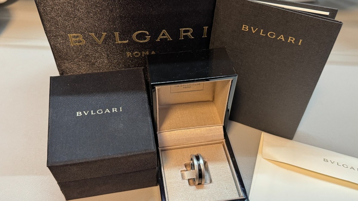 BVLGARI リング Save the Children #53 Bulgari “Save the Children” Ring — Sterling Silver & Black Ceramic