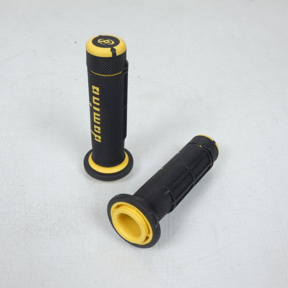 Revêtement de poignée Domino quad Yamaha 200 YFM noir jaune guidon 22mm