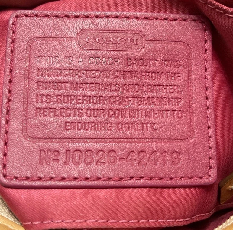 Coach Leah OP Art Coated Canvas Mini Hobo Tote Handbag Purse 42419 Pink - Image 3 of 3