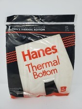 Hanes Deadstock 1994 Mens 2XL XXL Vintage Thermal Waffle White Pants Underwear