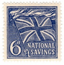 (I.B) Cinderella Collection : National Savings - Flaming Cross 6d