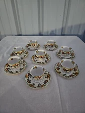 8 Vintage John Maddock And Sons Ltd Minerva Tea Cup And Saucers Made In England