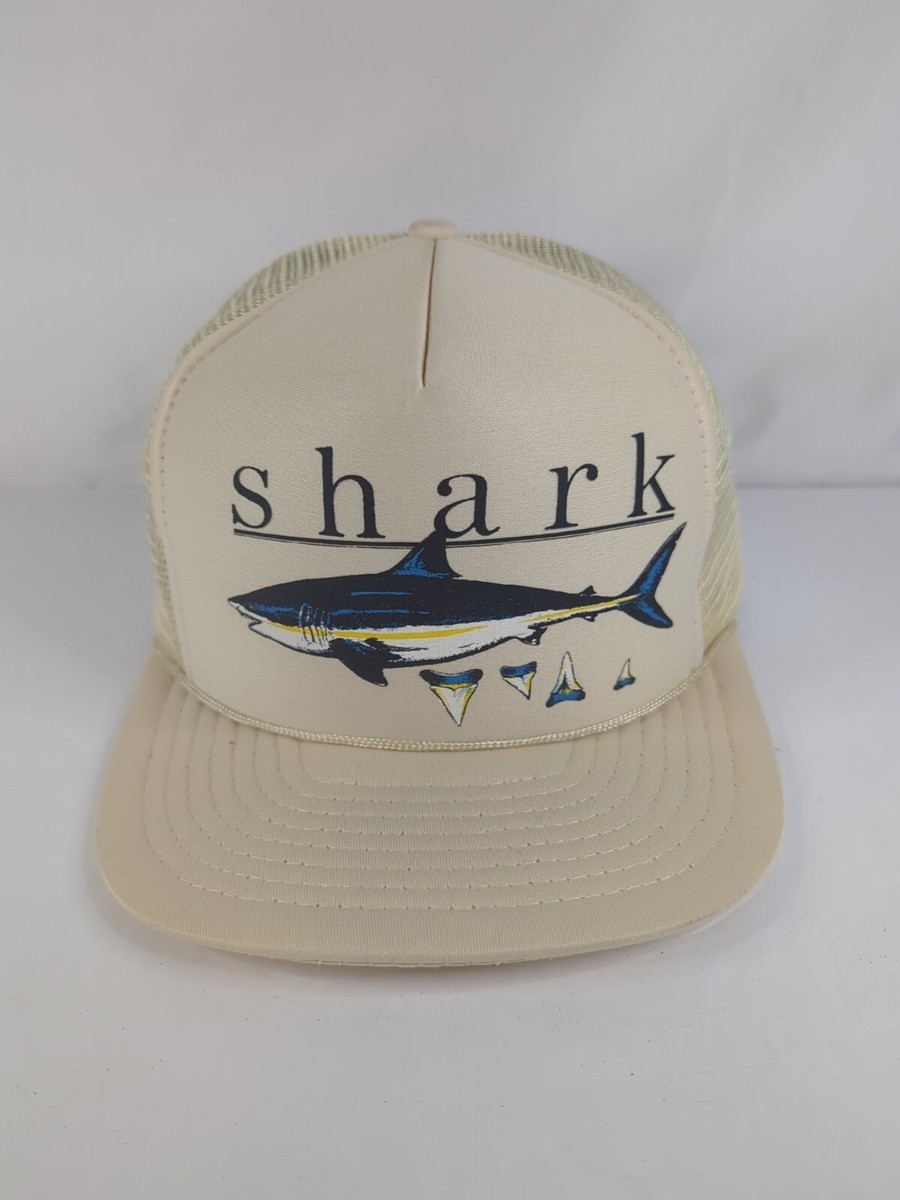 Vintage Shark Trucker Hat Snapback Off-White Universal We Cover