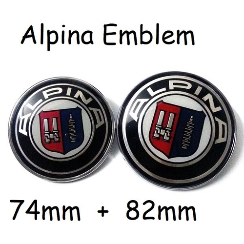 74mm + 82mm Alpina Car Front Bonnet Bonnet Emblem Logo Rear Boot