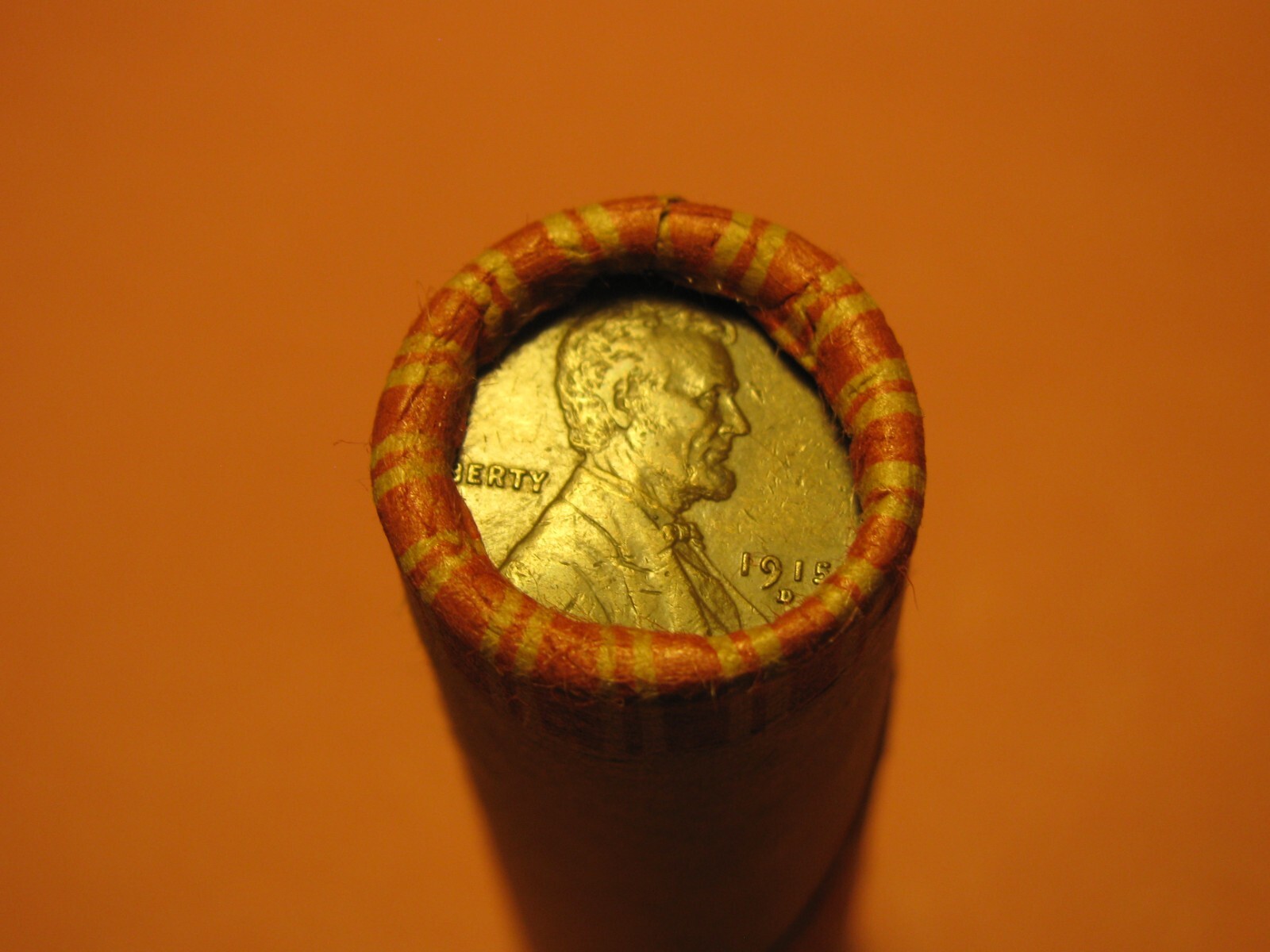 SEALED WHEAT/INDIAN PENNY ROLL WITH "FINE" 1915S & "VF" 1915D WHEAT