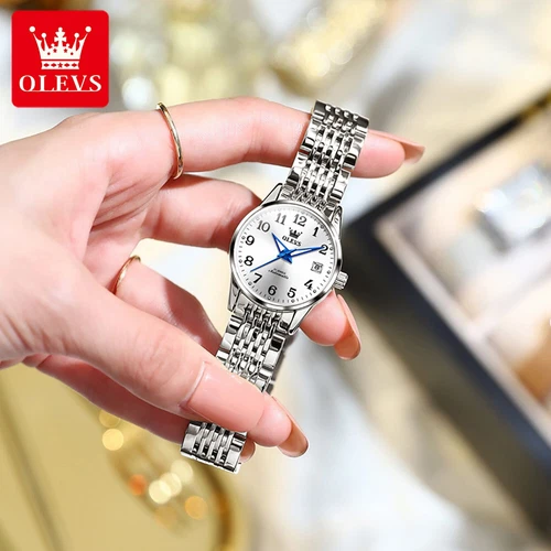 OLEVS Automatic Mechanical Watch Calendar Waterproof Women's Wristwatches - Picture 17 of 20