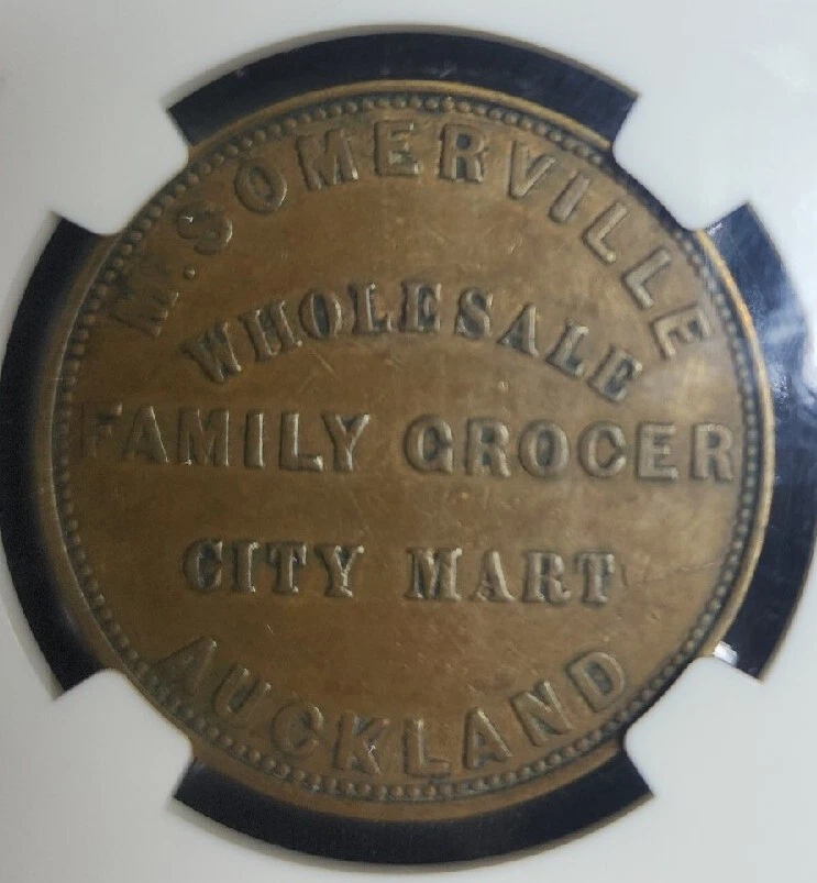 1857 NEW ZEALAND PENNY COPPER M SOMMERVILLE AUCKLAND NGC AU XF 45 BN KM TN64 - Image 3 of 4