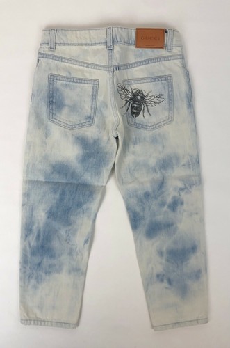 Gucci Girl's Light Blue Cotton Marble Washed Denim Jeans sz 6 499889 4252 - Picture 2 of 6
