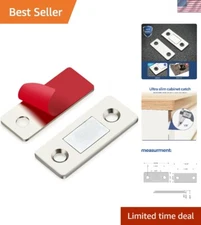 Strong Magnetic Cabinet Catches - 12 Ultra Thin Latches for Secure Closure