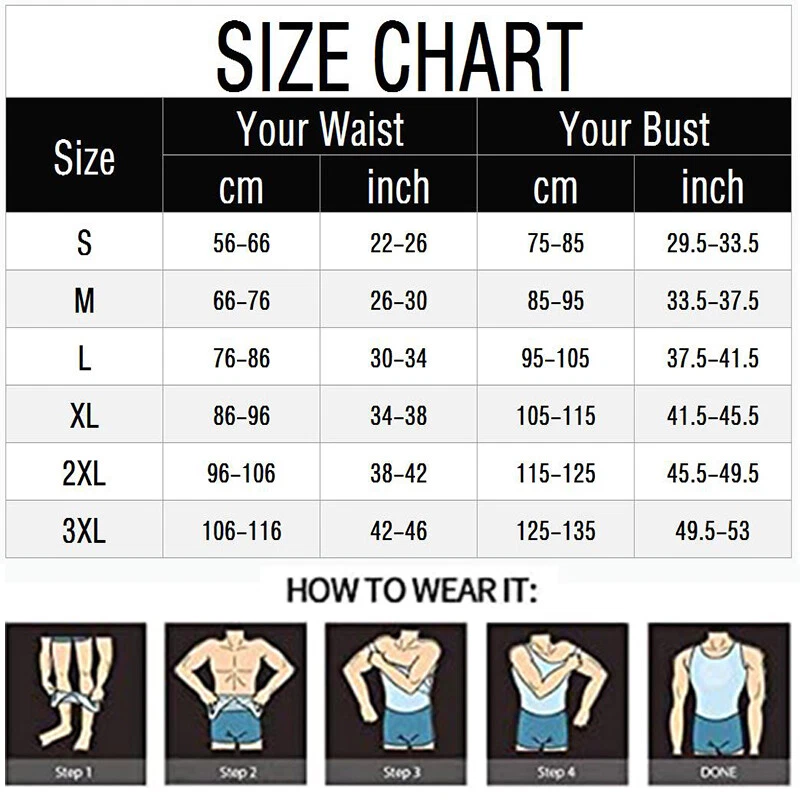 Camisa adelgazante para hombres de EE. UU. Chaleco modelador de cuerpo Camiseta sin mangas Corsé Pérdida de peso Foto 3 de 4