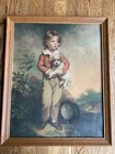 Master Simpson A. W. Devis Boy With Dog Litho Art Print With Wood Frame 18x22 — photo 1