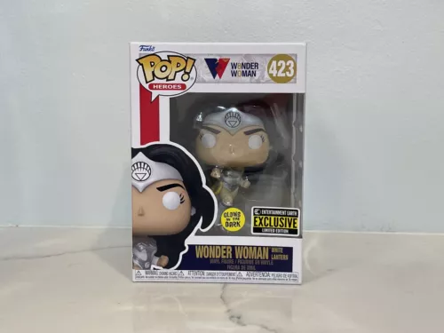 Funko Pop! WW 80th Anniversary: Wonder Woman White Lantern #423 Glow Exclusive