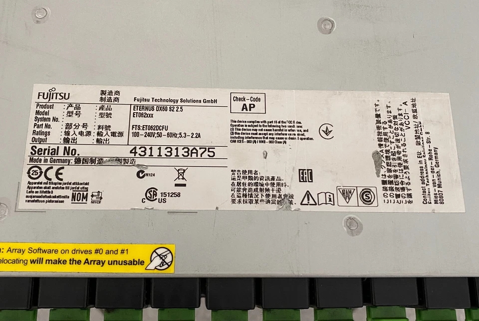 Fujitsu Eternus Storage DX60 S2 2.5" | 17x SAS-450GB 2.5" 10k Festplatten - Bild 3 von 3