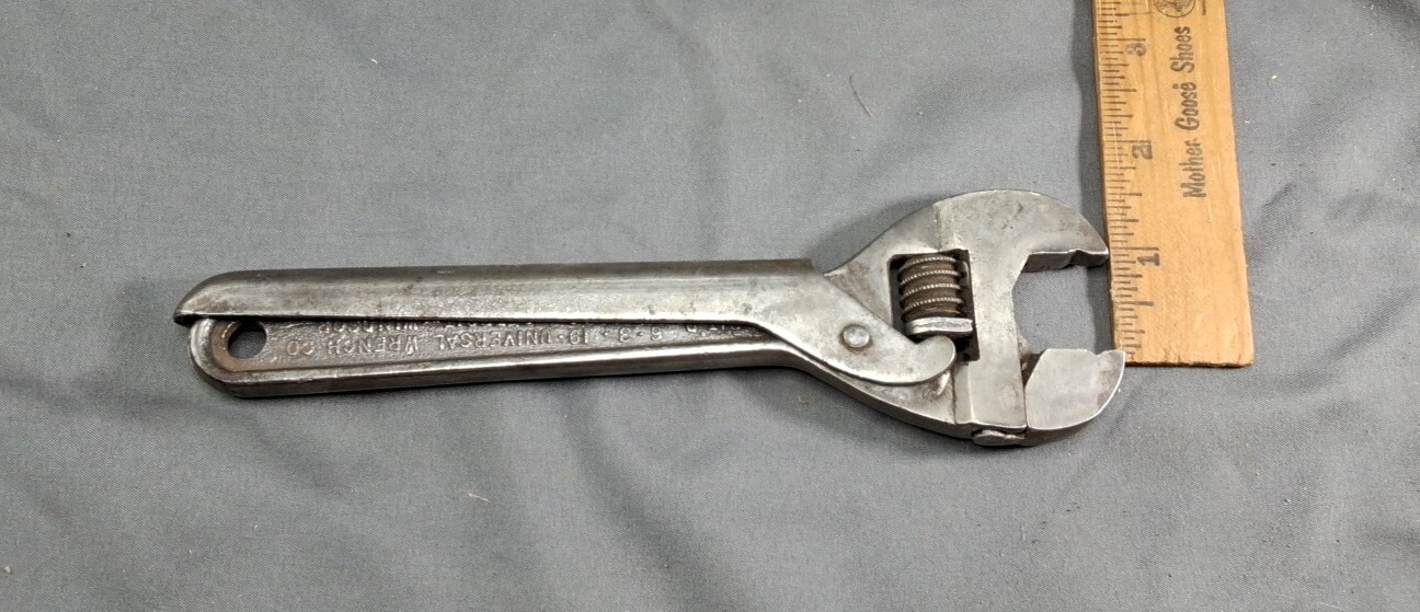 Universal Wrench Co. Detroit Windsor 1919 PAT Adjustable Wrench Antique