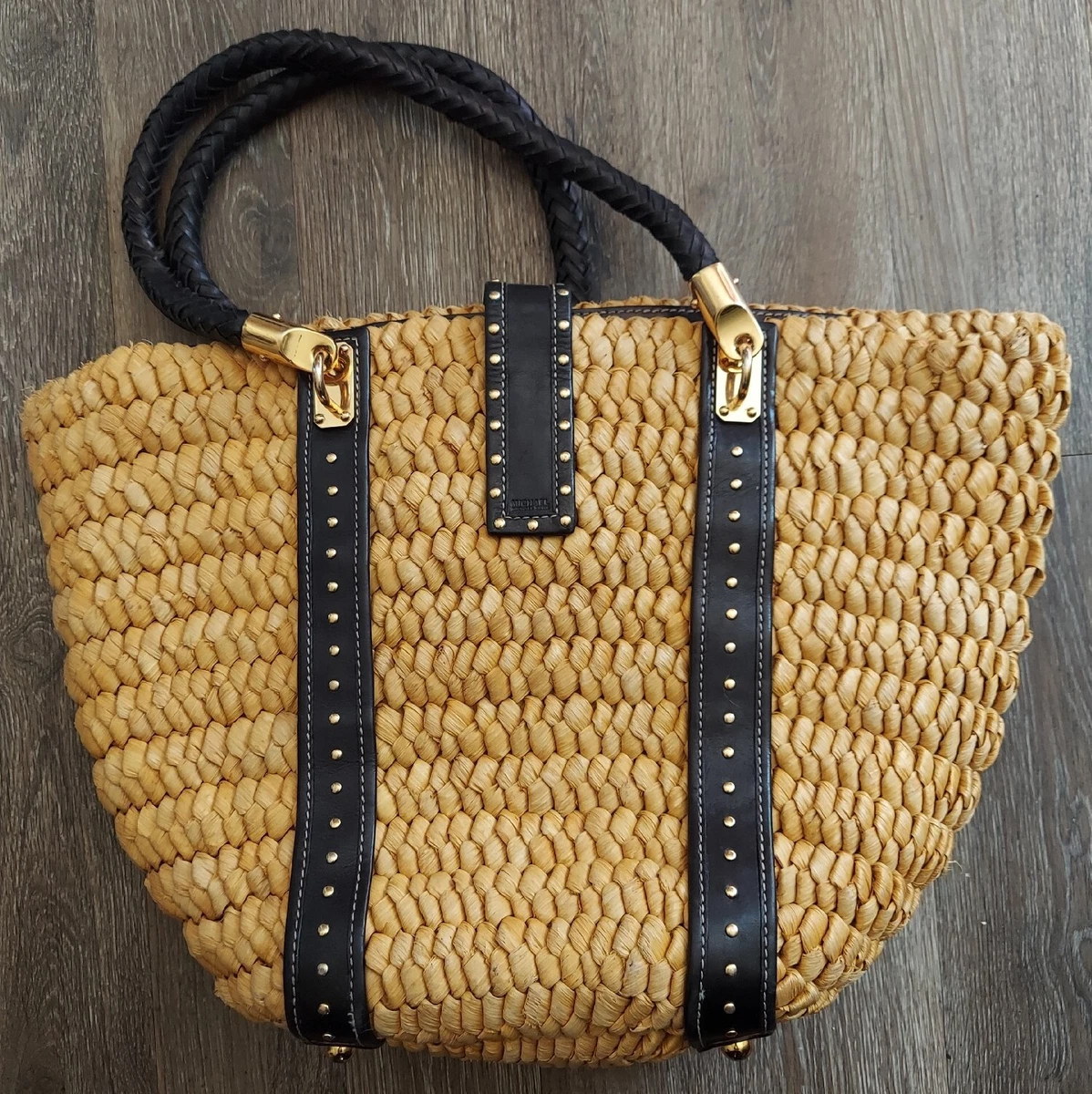 Michael kors basket weave purse sales