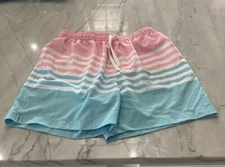Chubbies Shorts Mens Large 5.5" Swimwear Trunks Stretch Lined Swimsuit Pink Teal