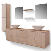 Wooden Bathroom Furniture Set Mirrors Wall Mounted Basin Cabinet Shelves Drawers Wooden Bathroom Furniture Set Mirrors Wall Mounted Basin Cabinet Shelves Drawers