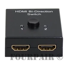4K 2-Port 2-Way HDMI Bi-directional 2x1 Switch Switcher & 1x2 Splitter Selector